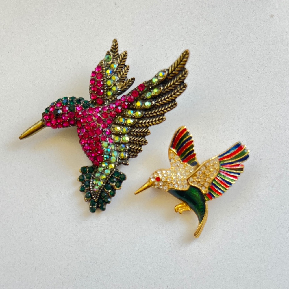 Two Hummingbird Brooches